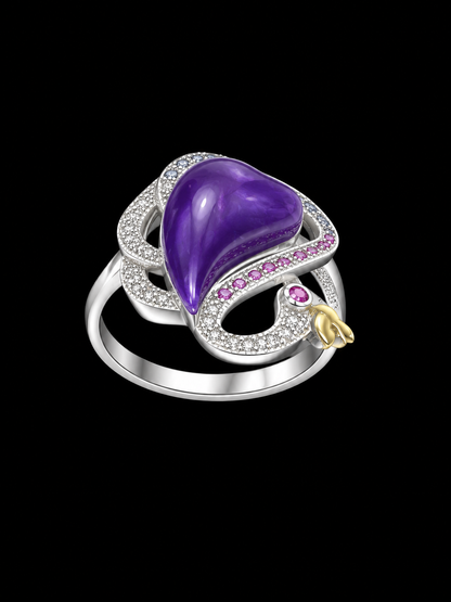 Purple Ring with CZ Stones
