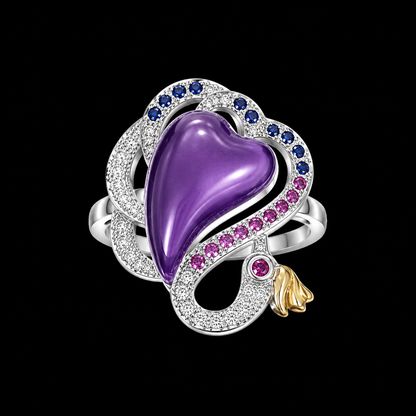 Purple Ring with CZ Stones