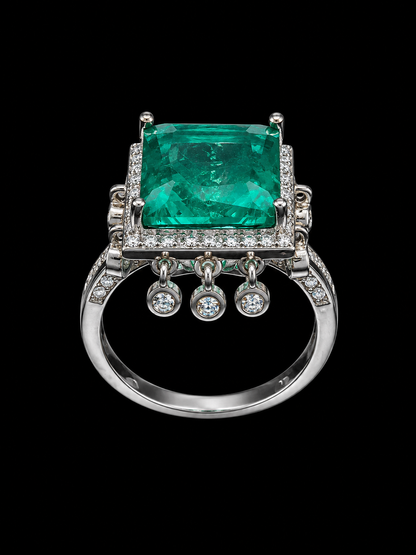Emerald Square Ring