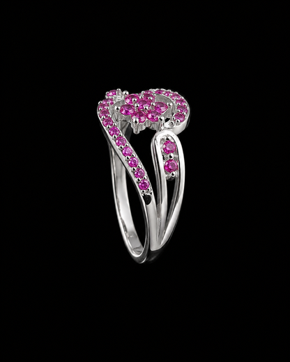 Pink CZ Floral Ring