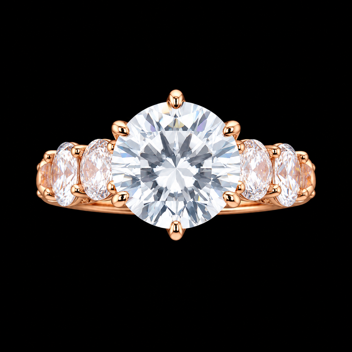 Gold-Tone Ring with CZ Stones