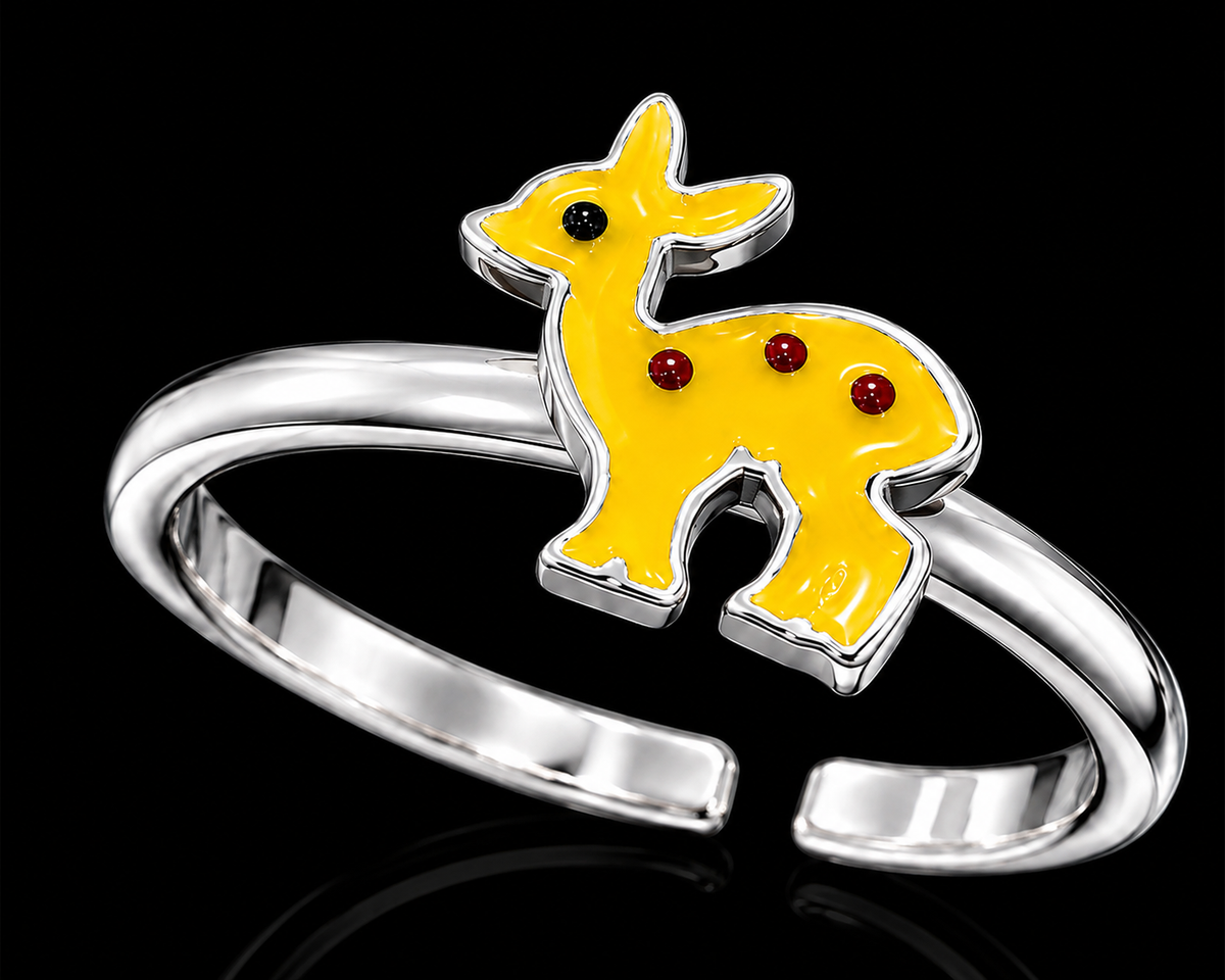 Enamel Fawn Ring