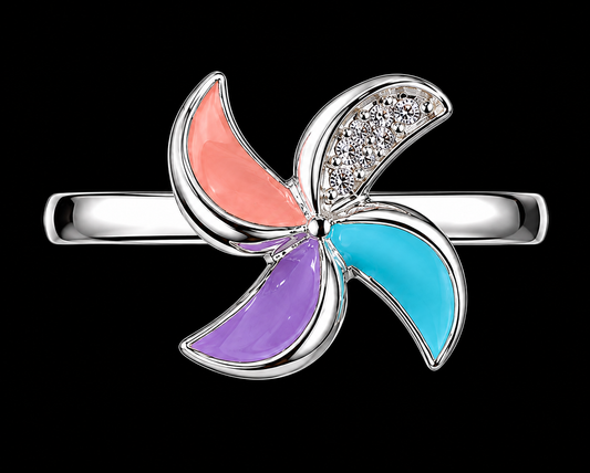 Enamel Bow Ring