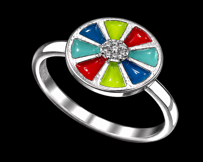 Enamel Flower Ring