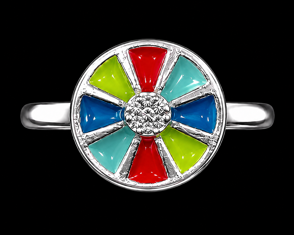 Enamel Flower Ring