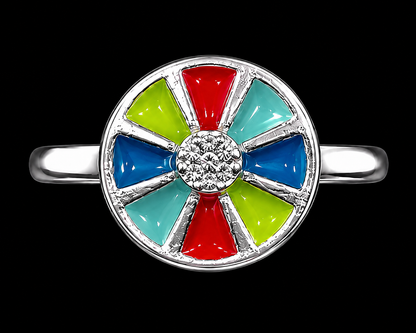 Enamel Flower Ring