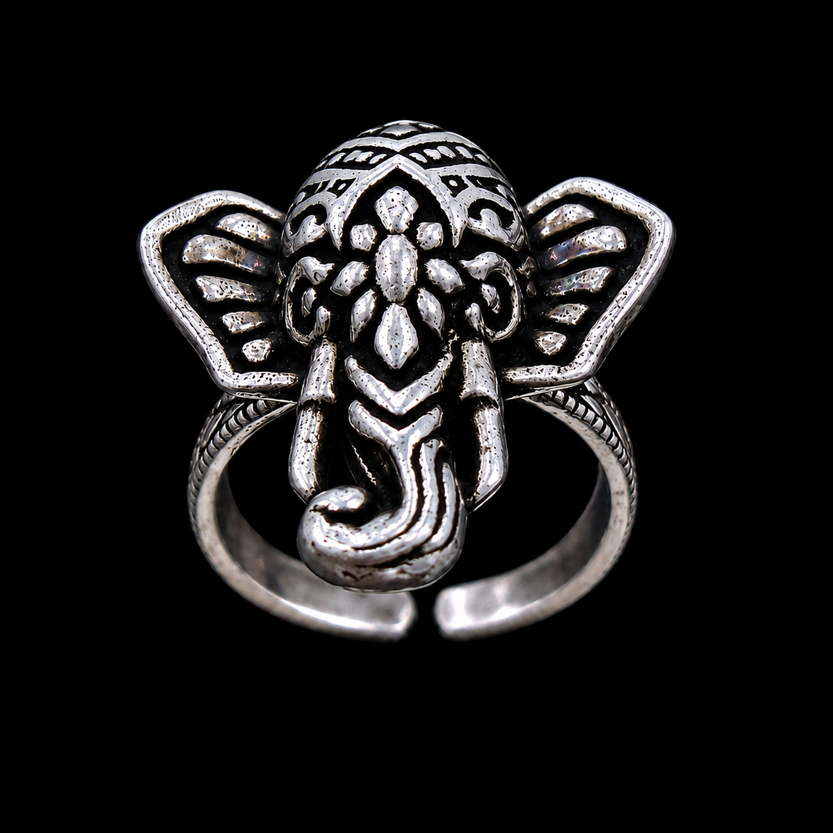 Engraved Elephant Ring