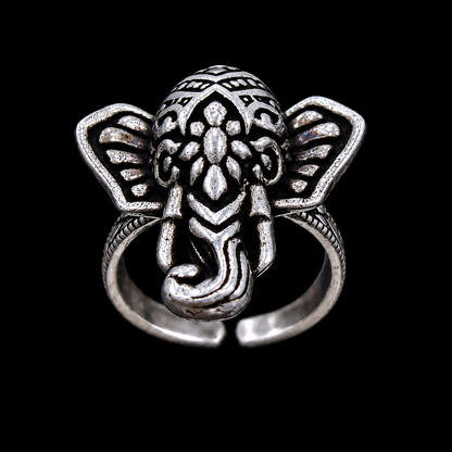 Engraved Elephant Ring