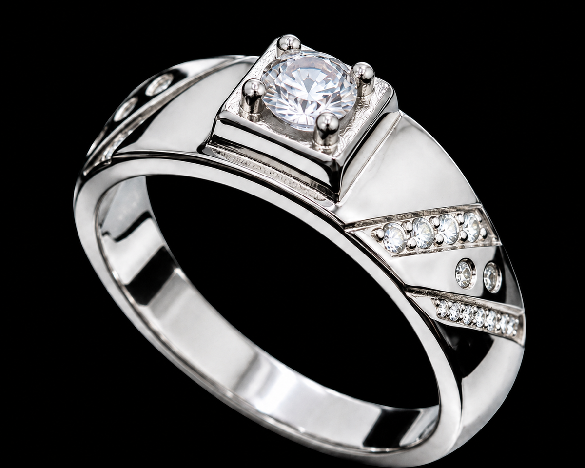 Square CZ Stone Ring