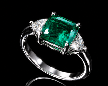 Emerald and CZ Ring
